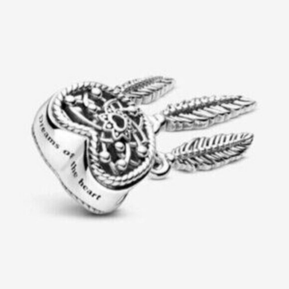 Pandora Openwork Heart & Three Feathers Dreamcatc… - image 4
